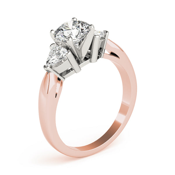 Noble Three-Stone Trillion Diamond Engagement Ring — 9K/18K Gold & Platinum