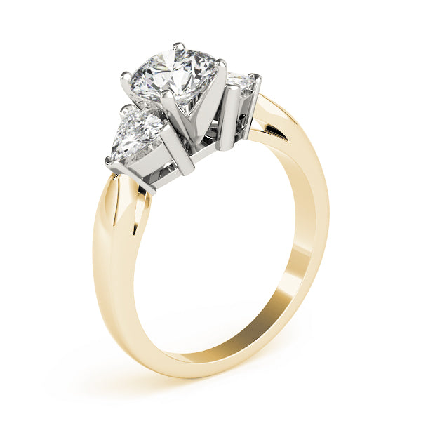 Noble Three-Stone Trillion Diamond Engagement Ring — 9K/18K Gold & Platinum