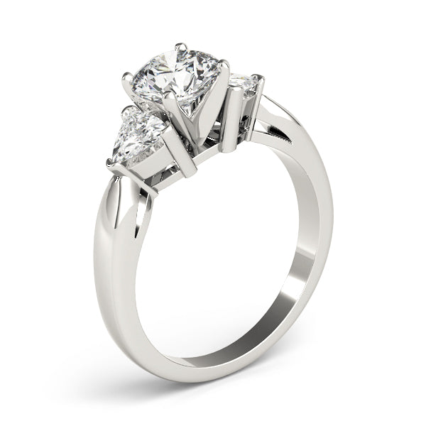 Noble Three-Stone Trillion Diamond Engagement Ring — 9K/18K Gold & Platinum