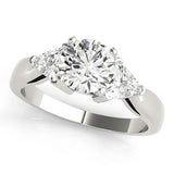 Noble Three-Stone Trillion Diamond Engagement Ring — 9K/18K Gold & Platinum