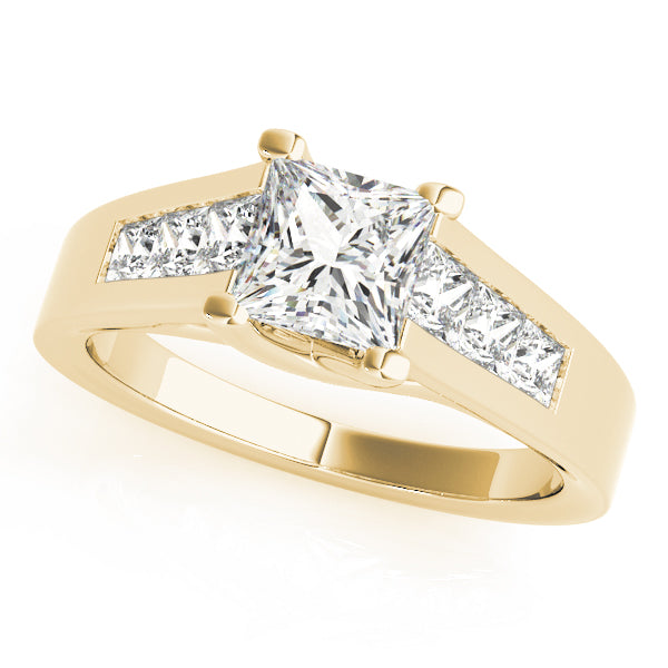 Elegant Trellis Princess Diamond Engagement Ring — 9K/18K Gold & Platinum