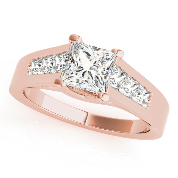 Elegant Trellis Princess Diamond Engagement Ring — 9K/18K Gold & Platinum