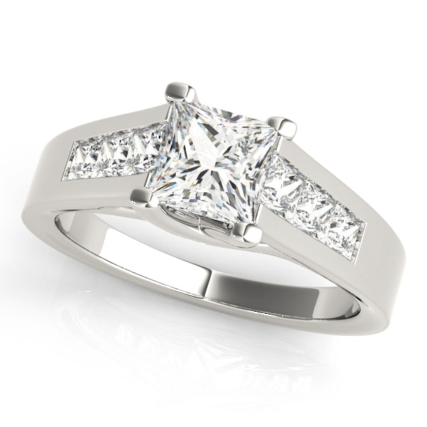 Elegant Trellis Princess Diamond Engagement Ring — 9K/18K Gold & Platinum