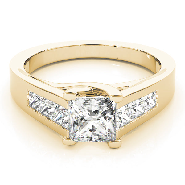 Elegant Trellis Princess Diamond Engagement Ring — 9K/18K Gold & Platinum
