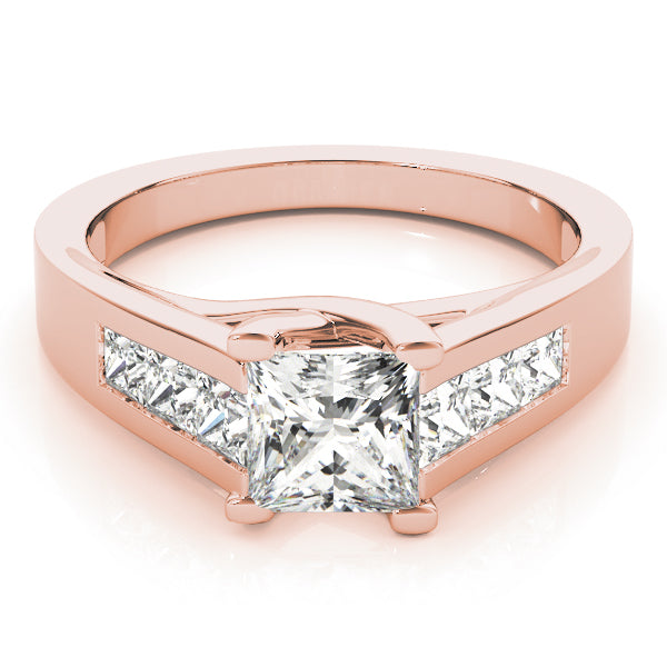 Elegant Trellis Princess Diamond Engagement Ring — 9K/18K Gold & Platinum