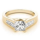 Elegant Trellis Princess Diamond Engagement Ring — 9K/18K Gold & Platinum