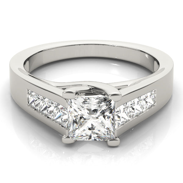 Elegant Trellis Princess Diamond Engagement Ring — 9K/18K Gold & Platinum