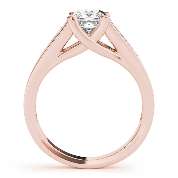 Elegant Trellis Princess Diamond Engagement Ring — 9K/18K Gold & Platinum