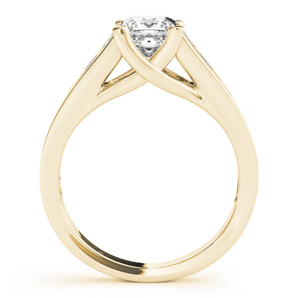 Elegant Trellis Princess Diamond Engagement Ring — 9K/18K Gold & Platinum