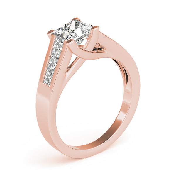 Elegant Trellis Princess Diamond Engagement Ring — 9K/18K Gold & Platinum