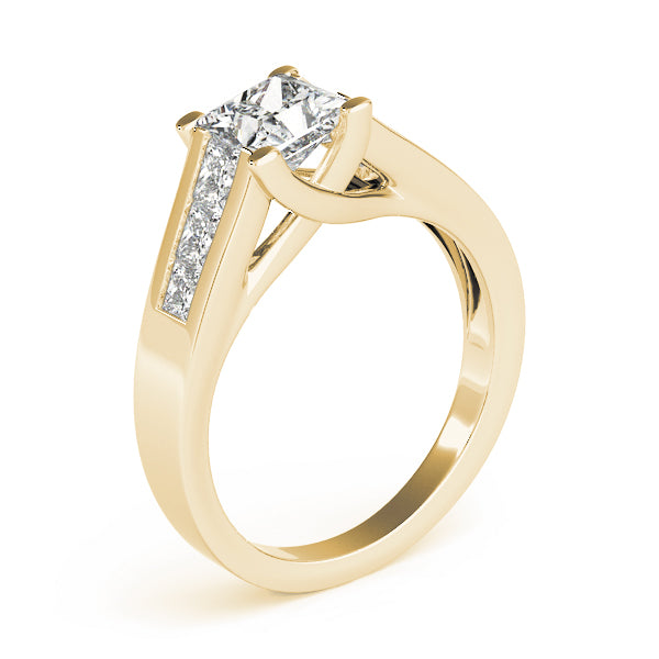 Elegant Trellis Princess Diamond Engagement Ring — 9K/18K Gold & Platinum