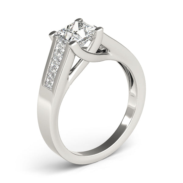 Elegant Trellis Princess Diamond Engagement Ring — 9K/18K Gold & Platinum
