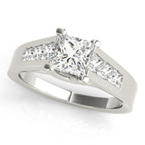 Elegant Trellis Princess Diamond Engagement Ring — 9K/18K Gold & Platinum