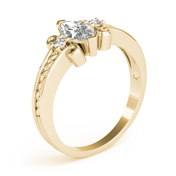 Heirloom Color Rings Marquise Diamond Engagement Ring — 9K/18K Gold & Platinum