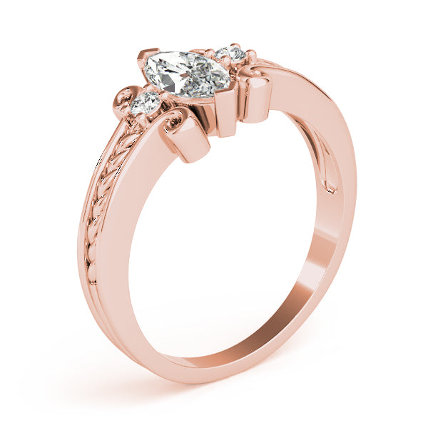 Heirloom Color Rings Marquise Diamond Engagement Ring — 9K/18K Gold & Platinum