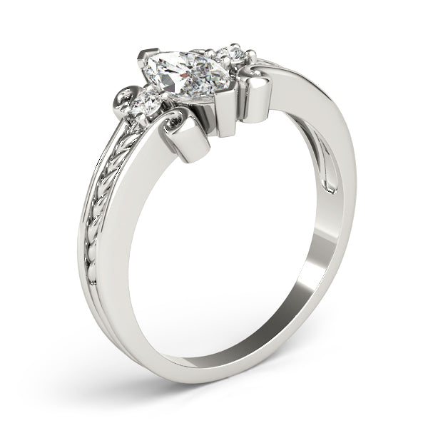 Heirloom Color Rings Marquise Diamond Engagement Ring — 9K/18K Gold & Platinum