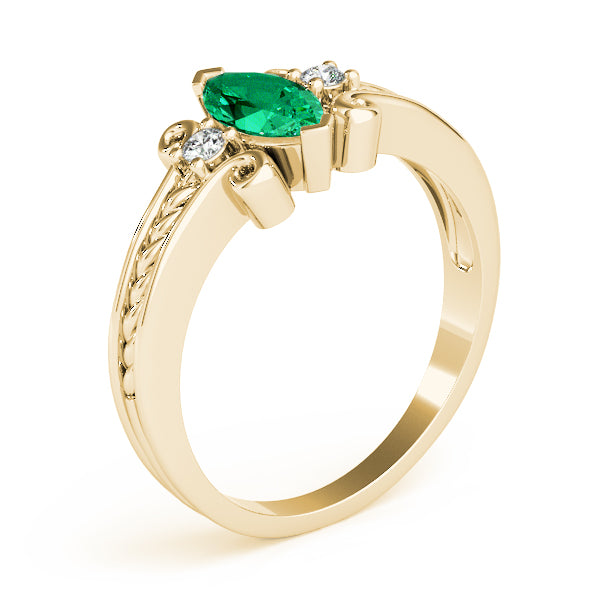 Heirloom Color Rings Marquise Diamond Engagement Ring — 9K/18K Gold & Platinum