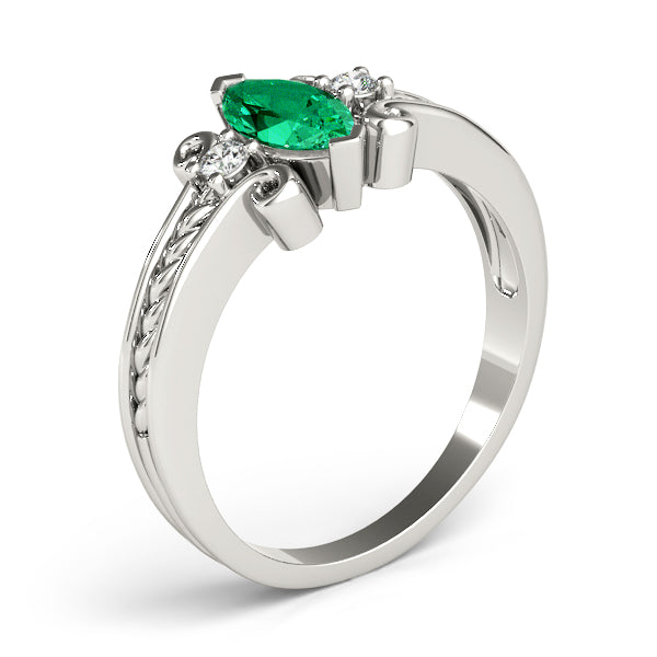 Heirloom Color Rings Marquise Diamond Engagement Ring — 9K/18K Gold & Platinum