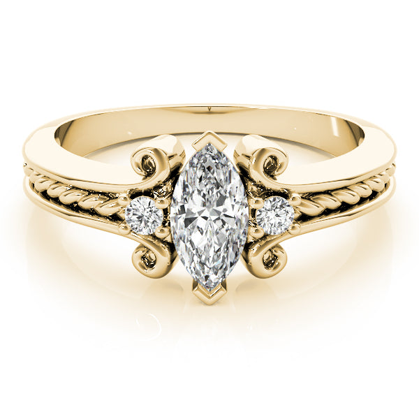 Heirloom Color Rings Marquise Diamond Engagement Ring — 9K/18K Gold & Platinum