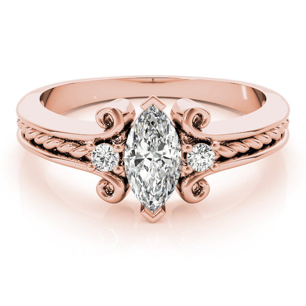 Heirloom Color Rings Marquise Diamond Engagement Ring — 9K/18K Gold & Platinum