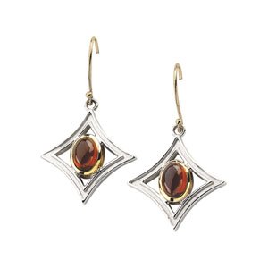 Mozambique Garnet Oval Stud Earrings in Gold and Platinum