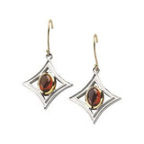 Mozambique Garnet Oval Stud Earrings in Gold and Platinum