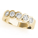 S Bands Half Eternity Ring in Gold & Platinum