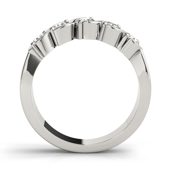 S Bands Half Eternity Ring in Gold & Platinum