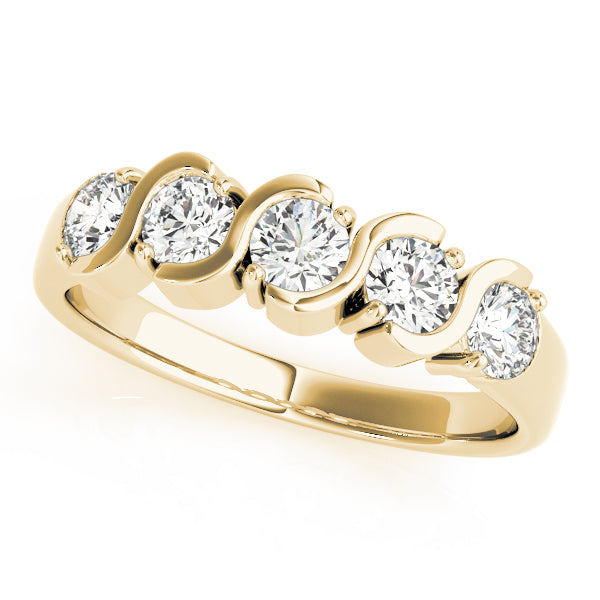 S- Half Eternity Ring in Gold & Platinum