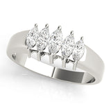Fancy Marquise Half Eternity Ring in Gold & Platinum