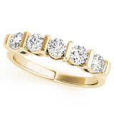 Bar Set Half Eternity Ring in Gold & Platinum