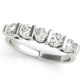 Bar Set Half Eternity Ring in Gold & Platinum