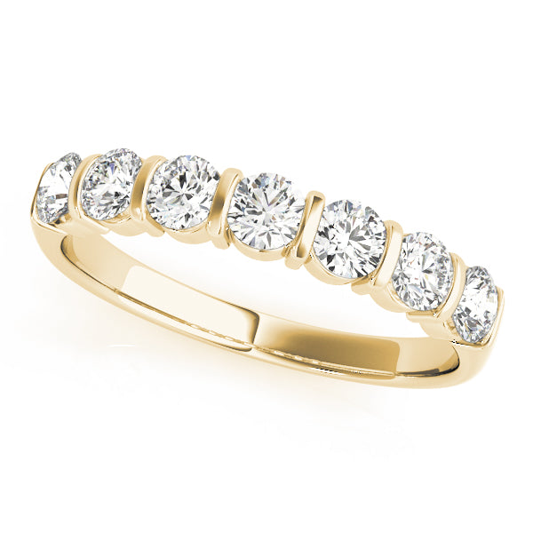 Bar Set Half Eternity Ring in Gold & Platinum