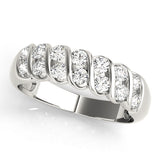 S Bands Half Eternity Ring in Gold & Platinum