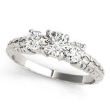 Iconic Three-Stone Round Diamond Engagement Ring — 9K/18K Gold & Platinum