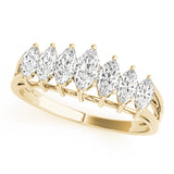 Fancy Marquise Half Eternity Ring in Gold & Platinum