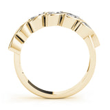 Fancy Marquise Bar Set Half Eternity Ring in Gold & Platinum
