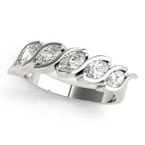 Fancy Marquise Bar Set Half Eternity Ring in Gold & Platinum