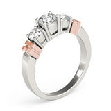 Bespoke Three-Stone Round Diamond Engagement Ring — 9K/18K Gold & Platinum