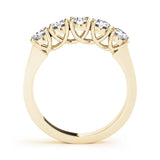 5-Stone Prong Set Half Eternity Ring in Gold & Platinum