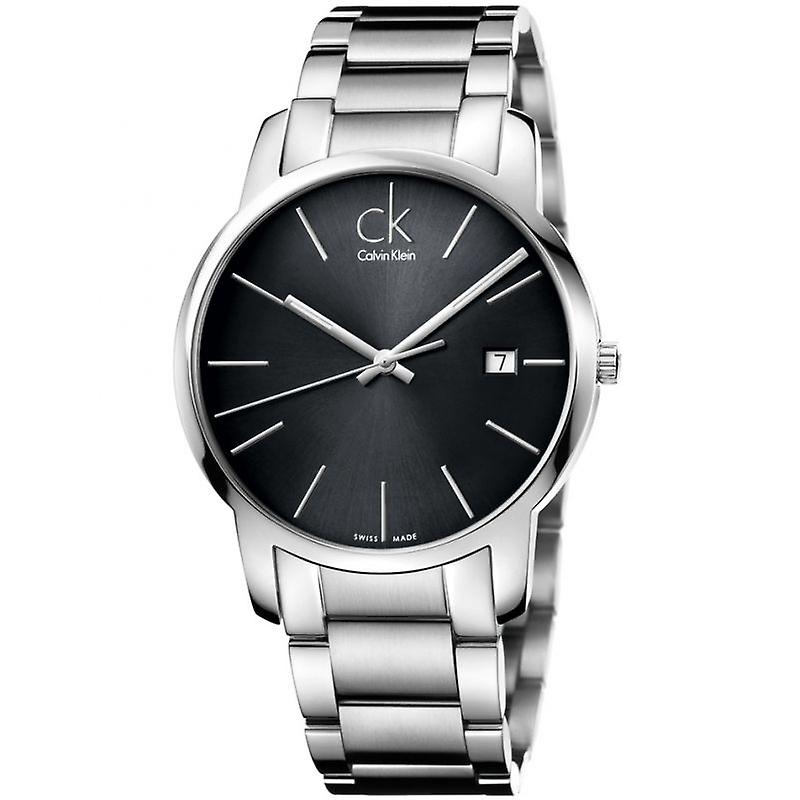 Calvin Klein City Date Men’s Watch – Black Dial, Stainless Steel Bracelet