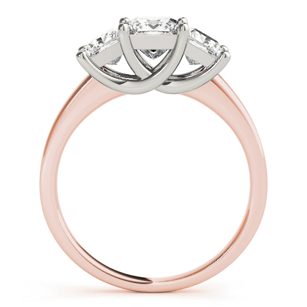 Eternal Three-Stone Princess Diamond Engagement Ring — 9K/18K Gold & Platinum