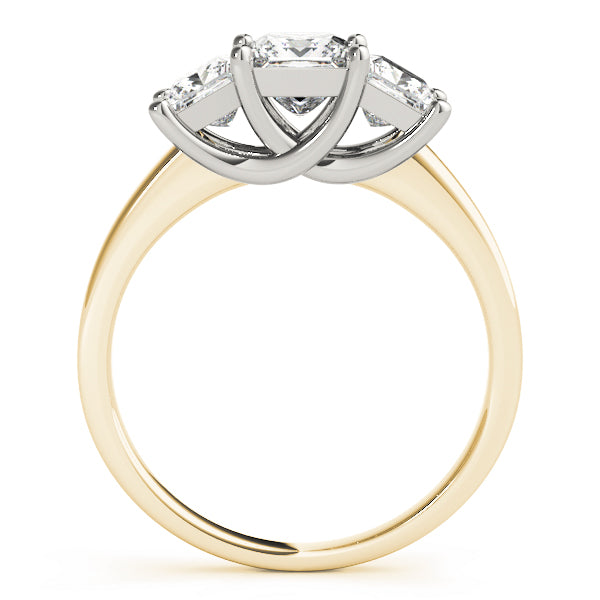 Eternal Three-Stone Princess Diamond Engagement Ring — 9K/18K Gold & Platinum
