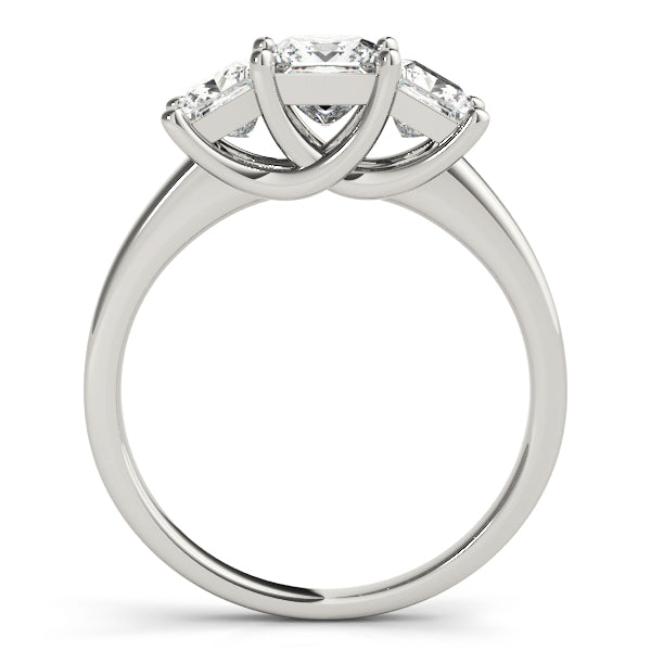 Eternal Three-Stone Princess Diamond Engagement Ring — 9K/18K Gold & Platinum