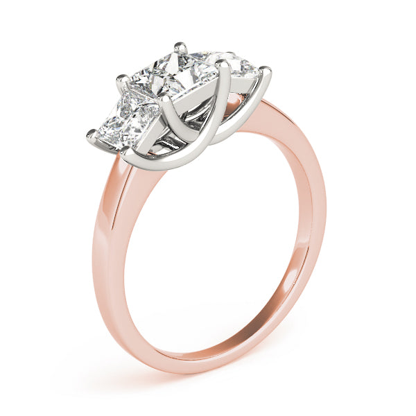 Eternal Three-Stone Princess Diamond Engagement Ring — 9K/18K Gold & Platinum