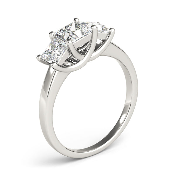 Eternal Three-Stone Princess Diamond Engagement Ring — 9K/18K Gold & Platinum