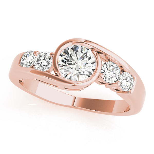Majestic Bypass Round Diamond Engagement Ring — 9K/18K Gold & Platinum