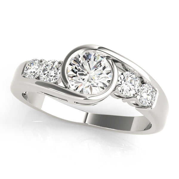 Majestic Bypass Round Diamond Engagement Ring — 9K/18K Gold & Platinum