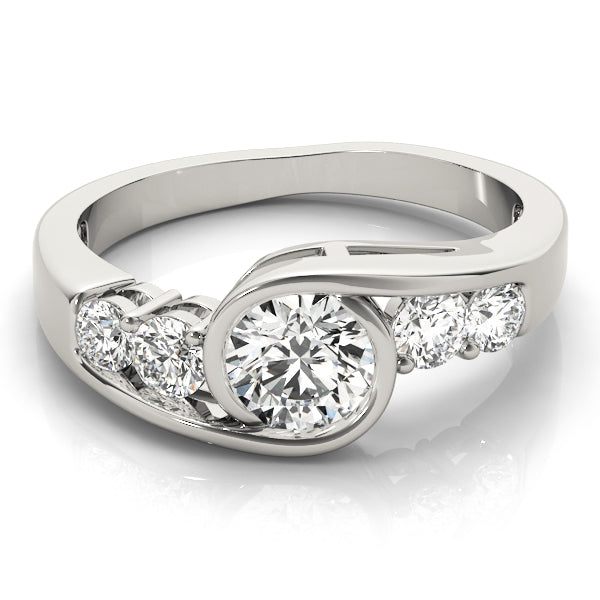 Majestic Bypass Round Diamond Engagement Ring — 9K/18K Gold & Platinum