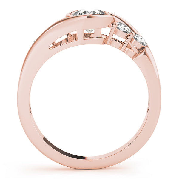 Majestic Bypass Round Diamond Engagement Ring — 9K/18K Gold & Platinum